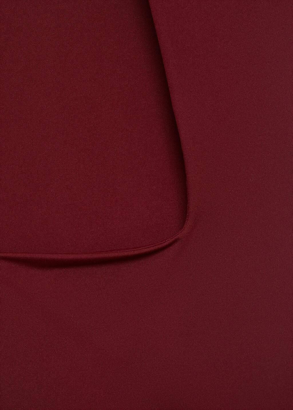 Burgundy Fitted Top With Wide Straps, , large image number 4