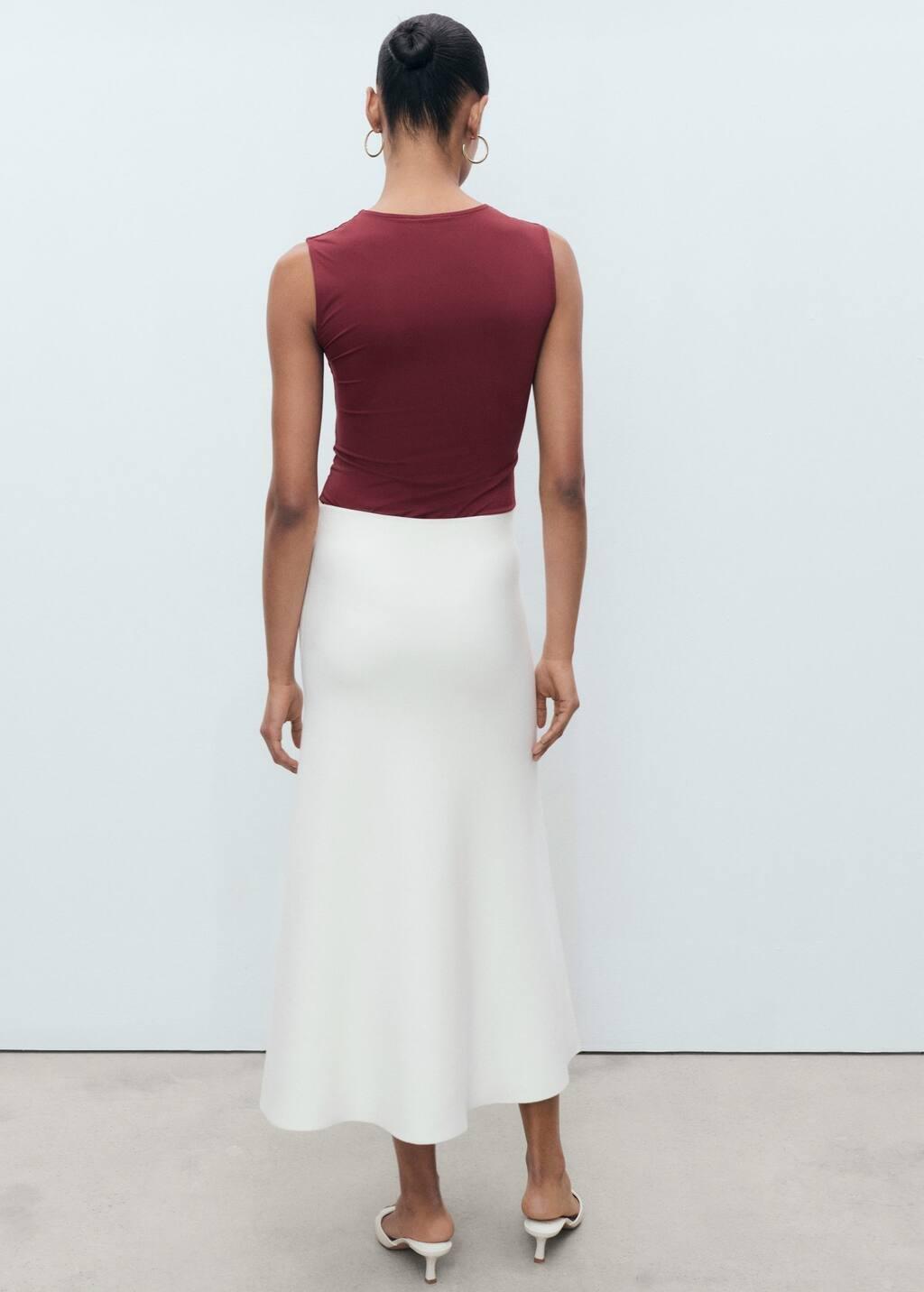 Burgundy Fitted Top With Wide Straps, , large image number 5