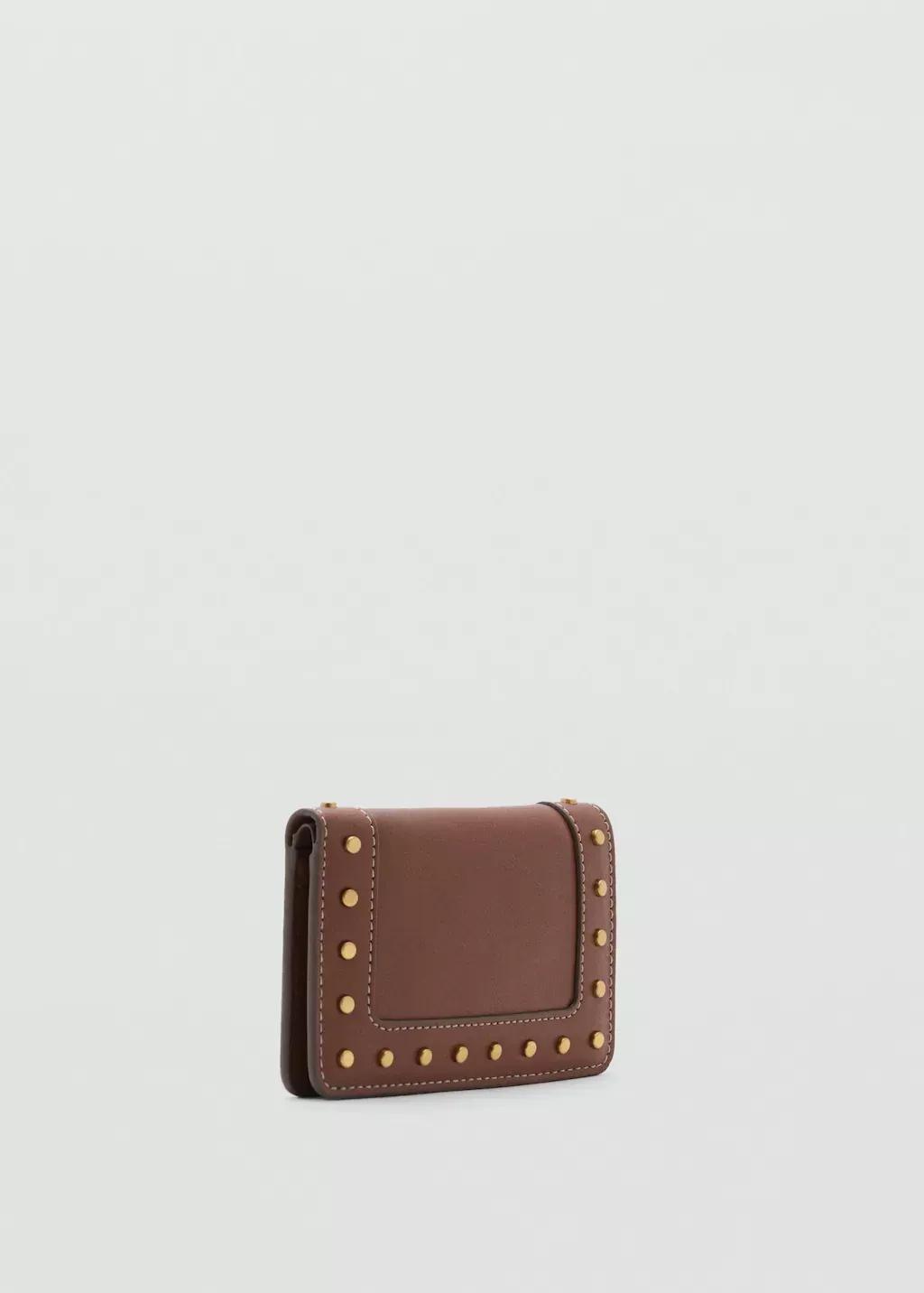 Brown Studded Wallet With Flap, 0201_CU, large image number 0