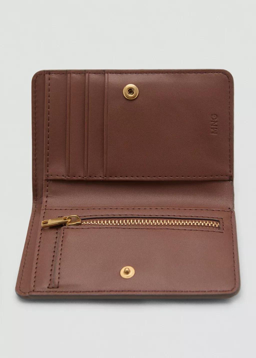 Brown Studded Wallet With Flap, 0201_CU, large image number 1