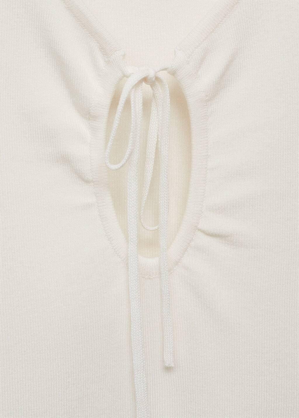 Cream Bow Knit Top, , large image number 2