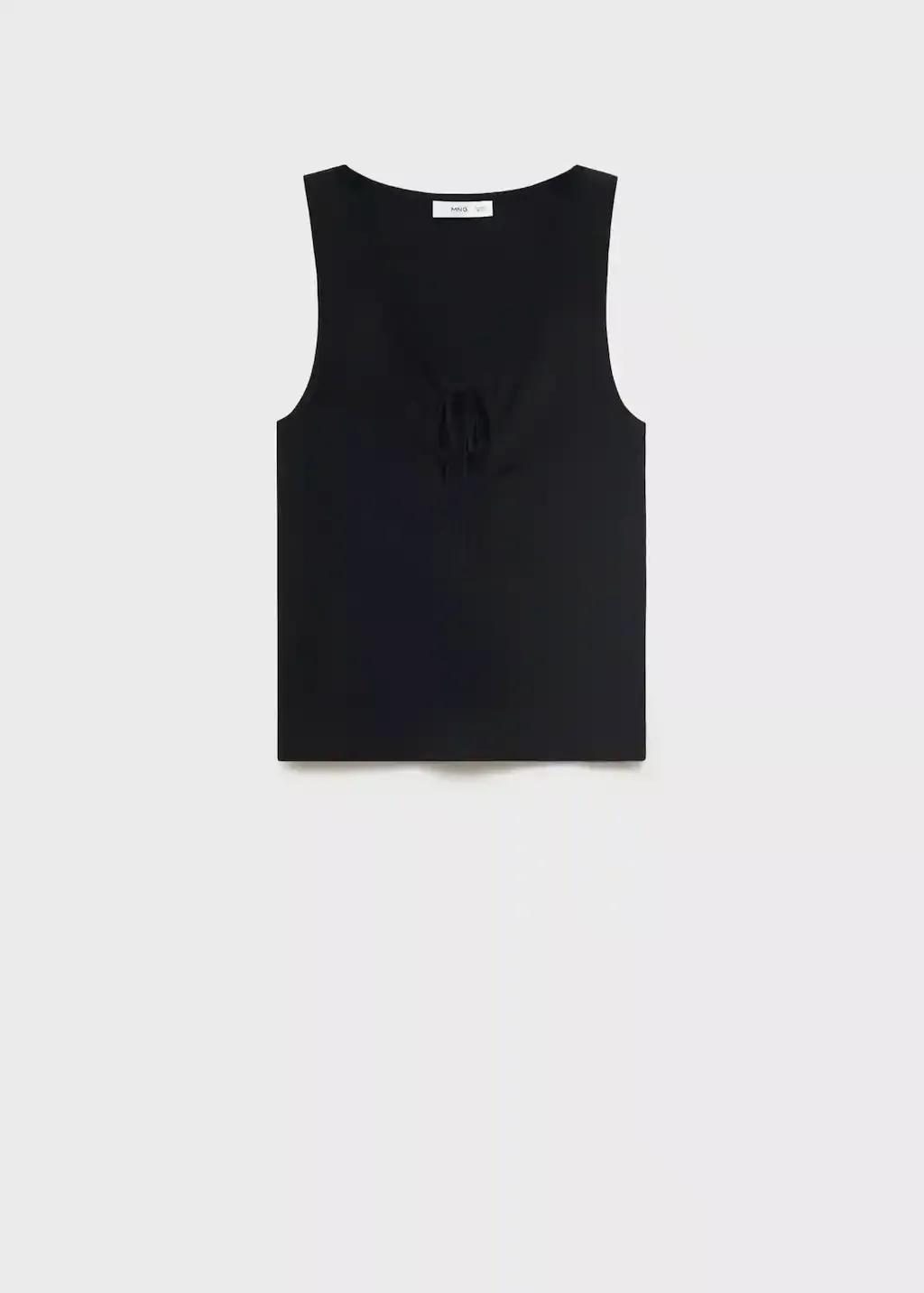 Black Bow Knit Top, , large image number 3