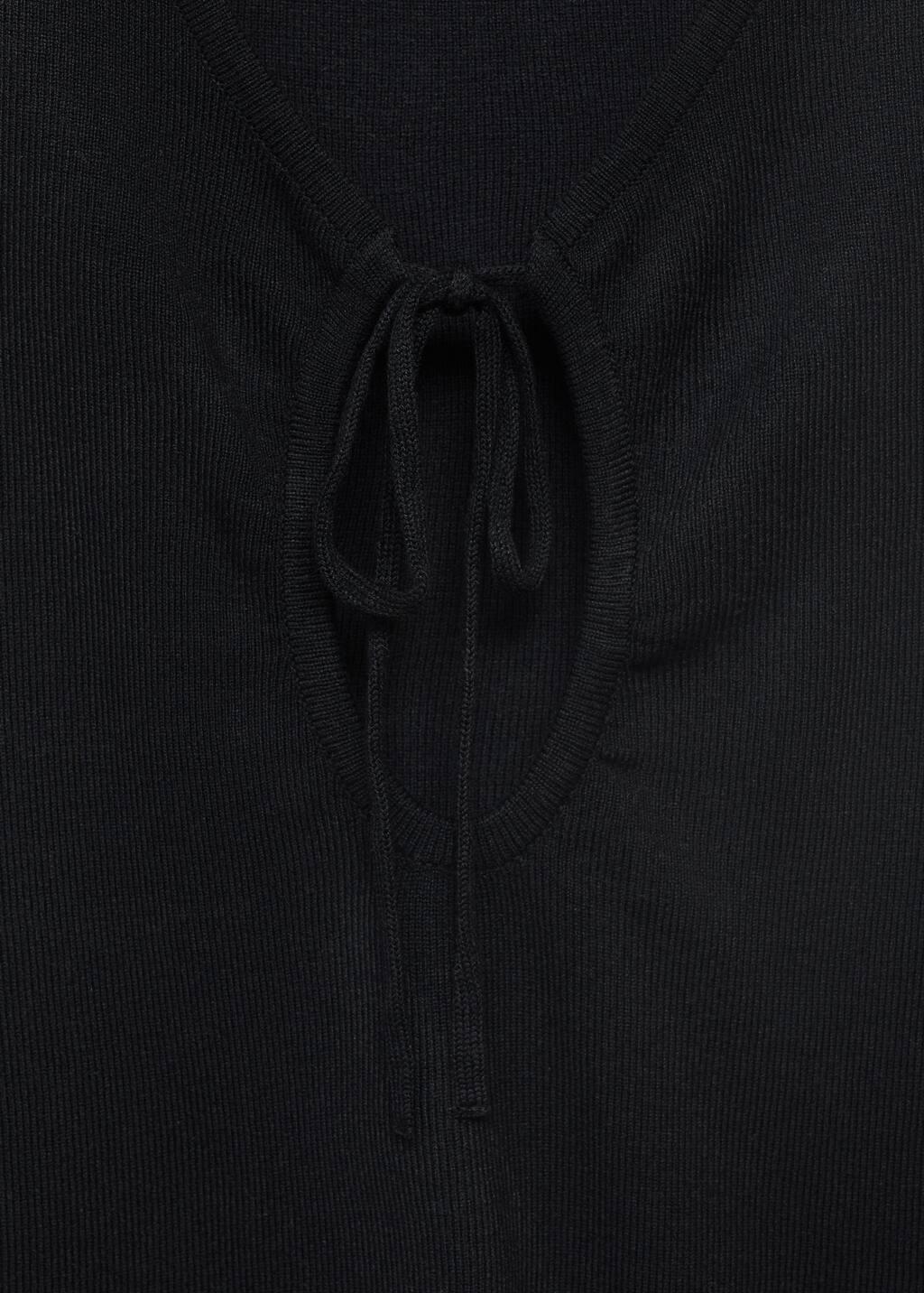 Black Bow Knit Top, , large image number 4