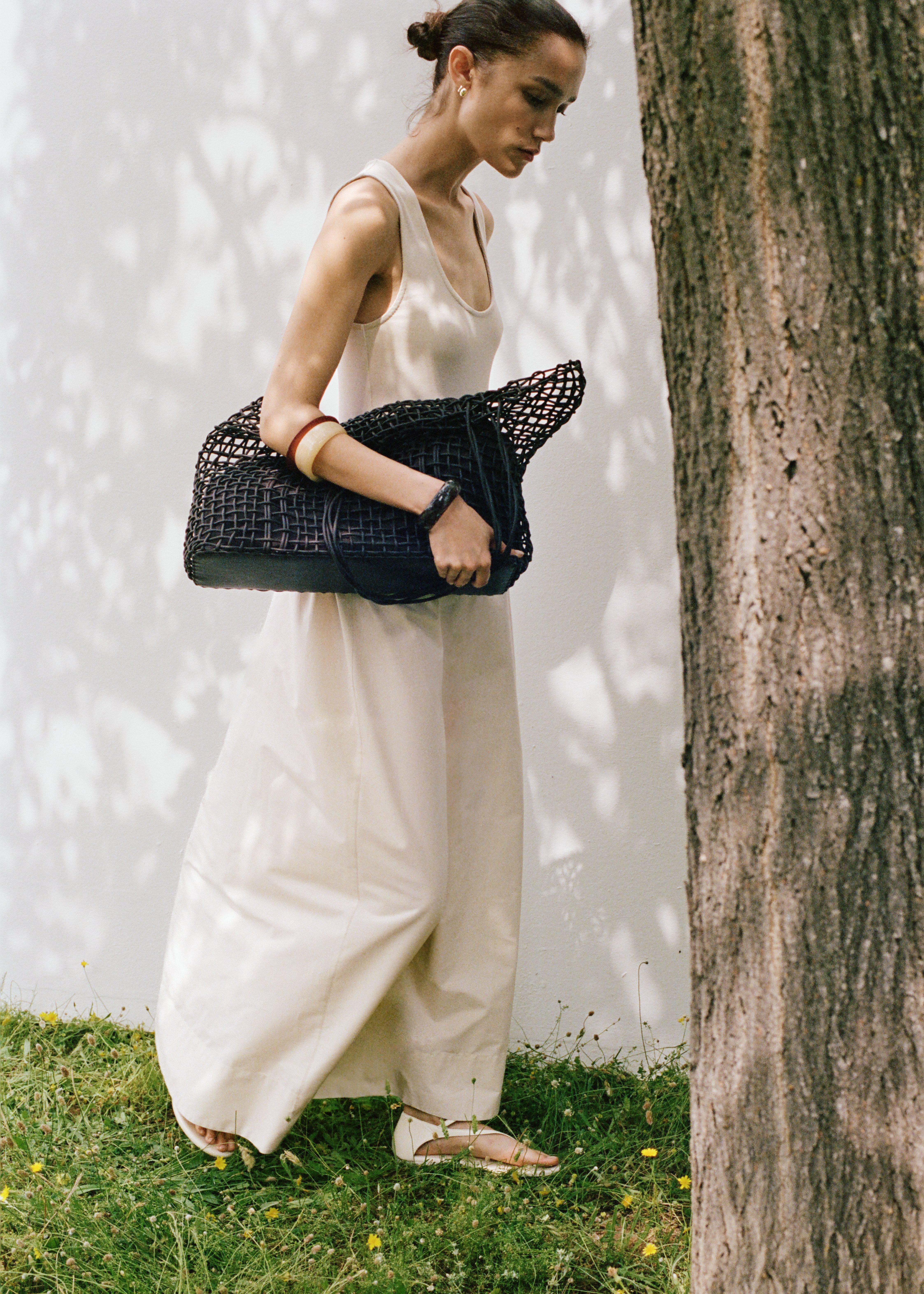 Beige Flared Dress In Combined Fabric, Light Beige, large image number 0