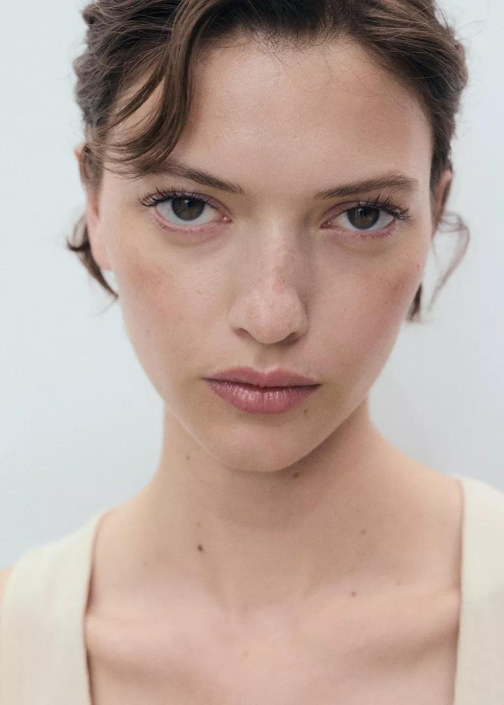 Beige Flared Dress In Combined Fabric, Light Beige, large image number 4