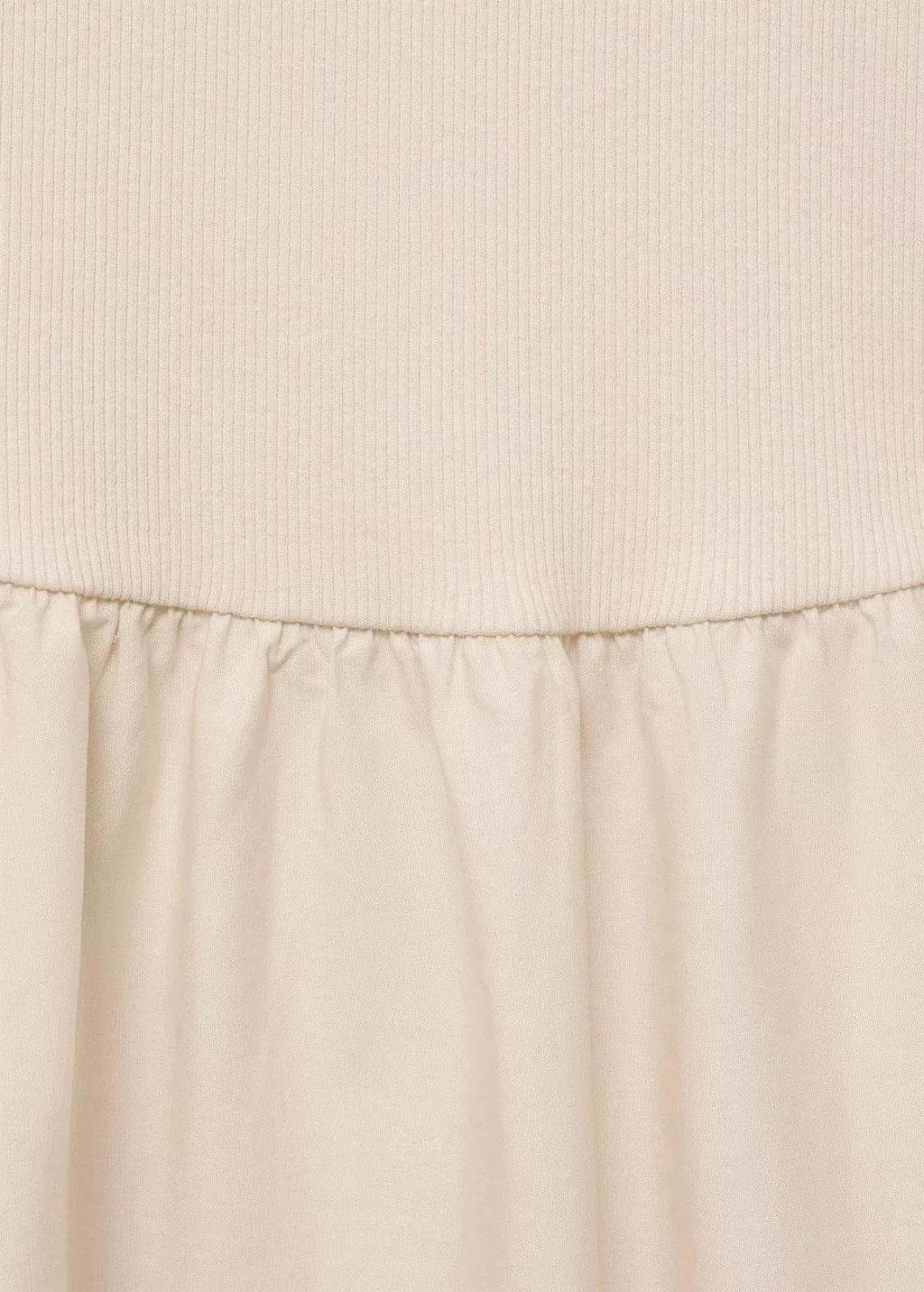 Beige Flared Dress In Combined Fabric, Light Beige, large image number 6