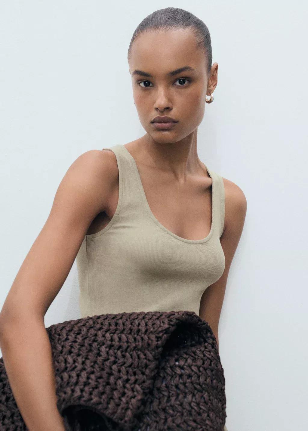 Khaki Flared Dress In Combined Fabric, , large image number 1