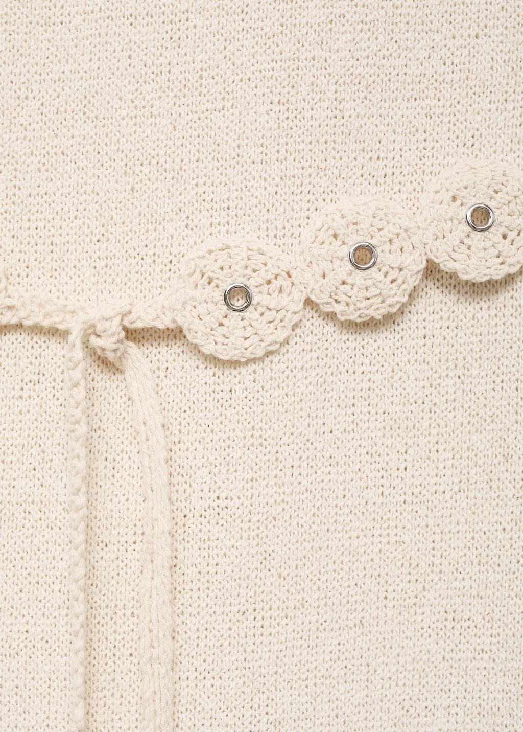 Cream Belt Knit Dress, , large image number 4