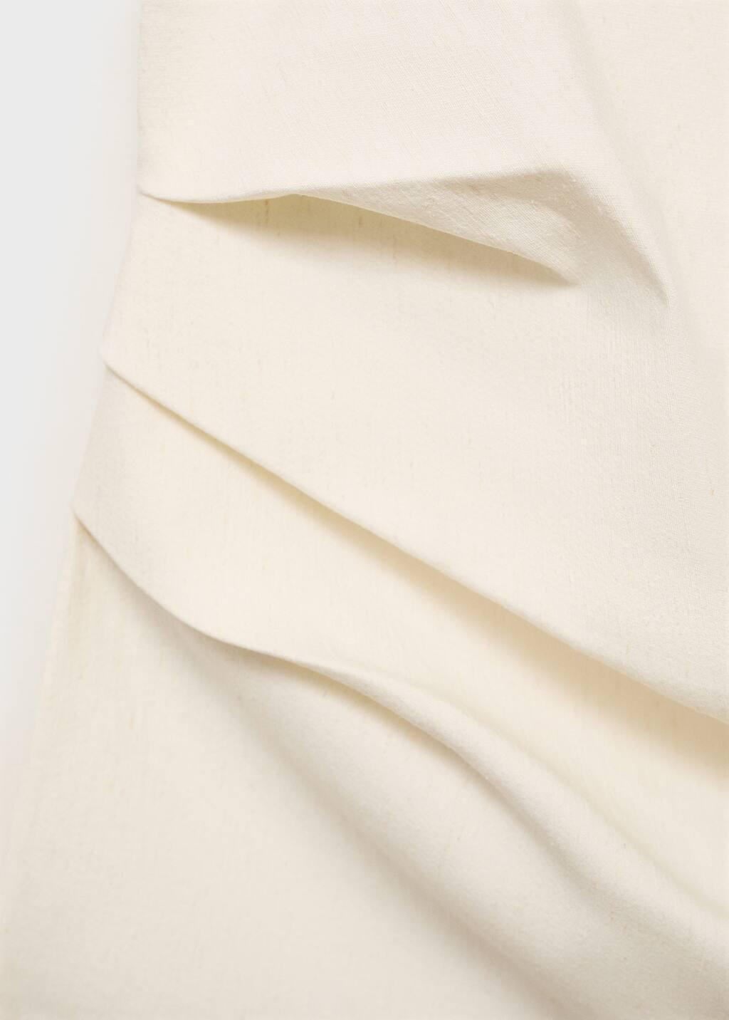 Cream Asymmetrical Strapless Top, , large image number 4