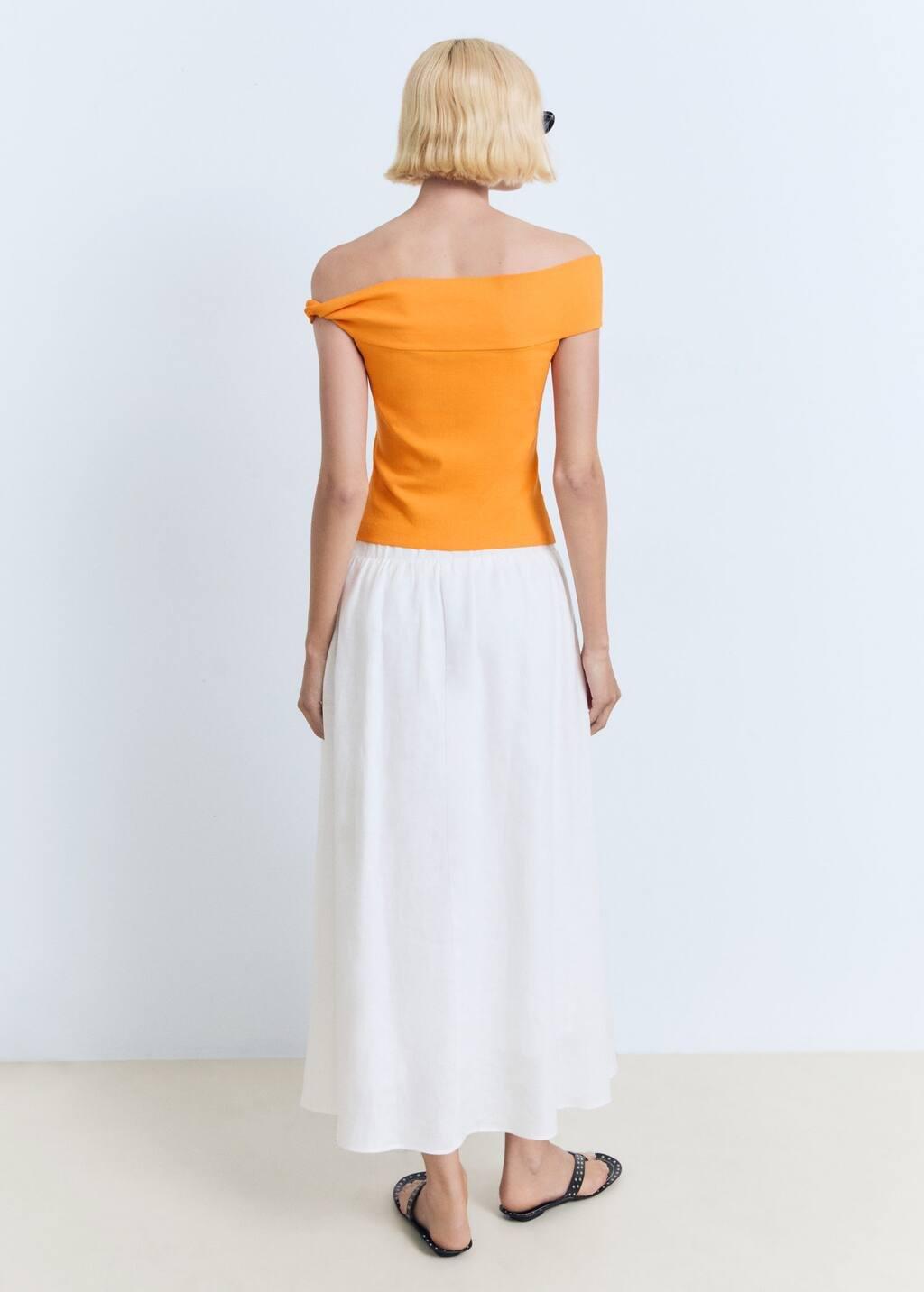ORANGE Asymmetrical strapless top, Orange, large image number 5