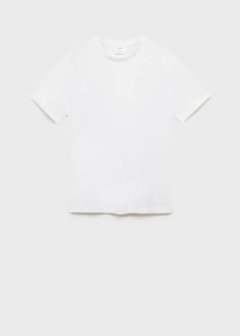 WHITE 100% cotton slim-fit t-shirt, , large image number 3
