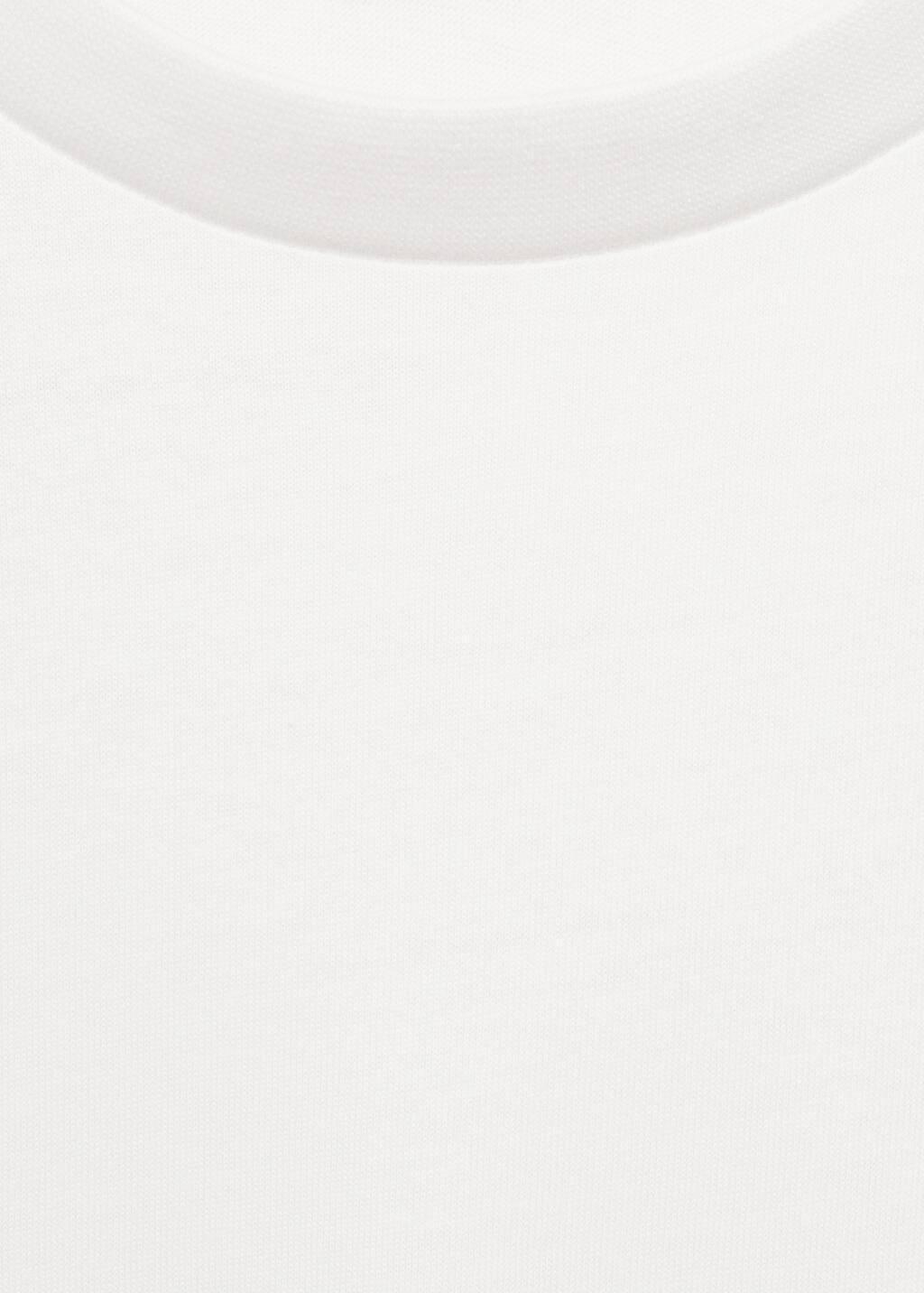 WHITE 100% cotton slim-fit t-shirt, , large image number 4
