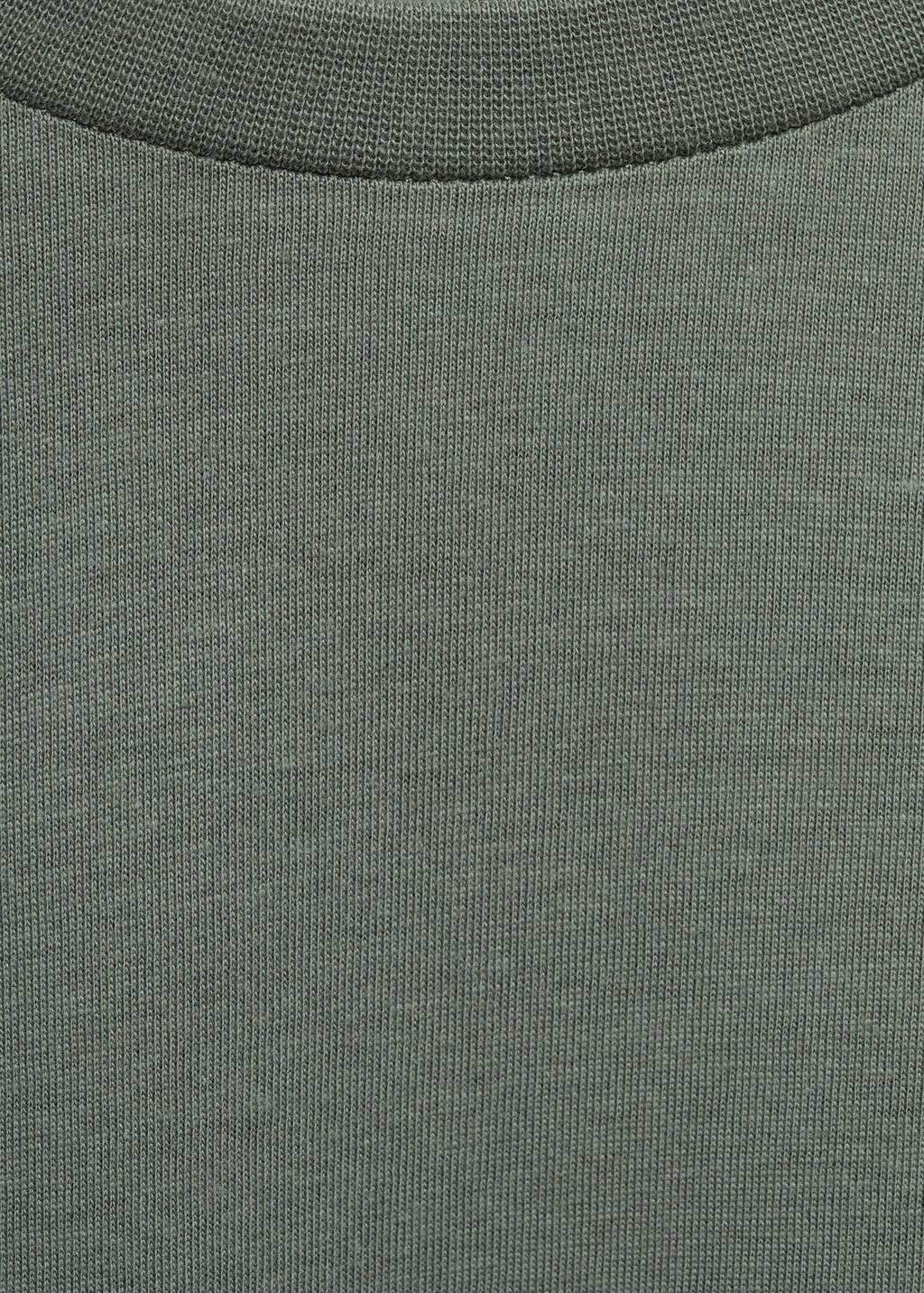 BEIGE - KHAKI 100% cotton slim-fit t-shirt, , large image number 4