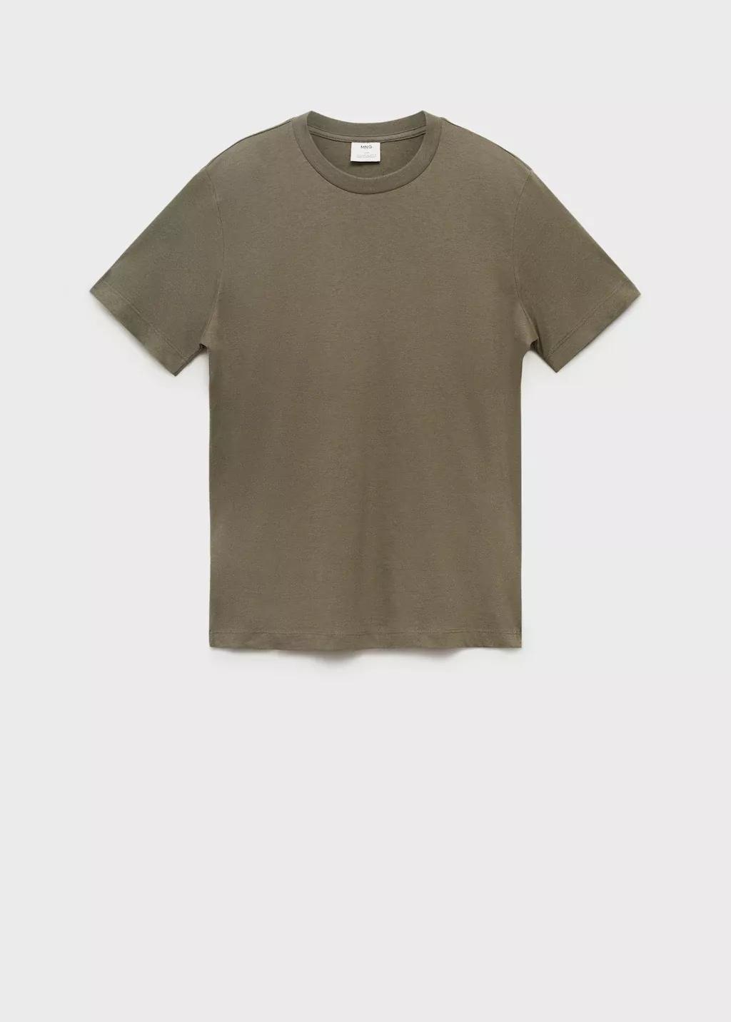 DARK GREEN 100% cotton slim-fit t-shirt, , large image number 3