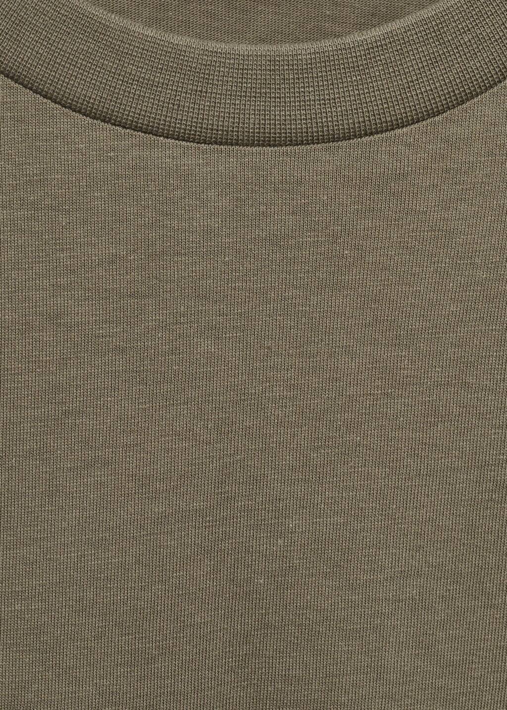 DARK GREEN 100% cotton slim-fit t-shirt, , large image number 4