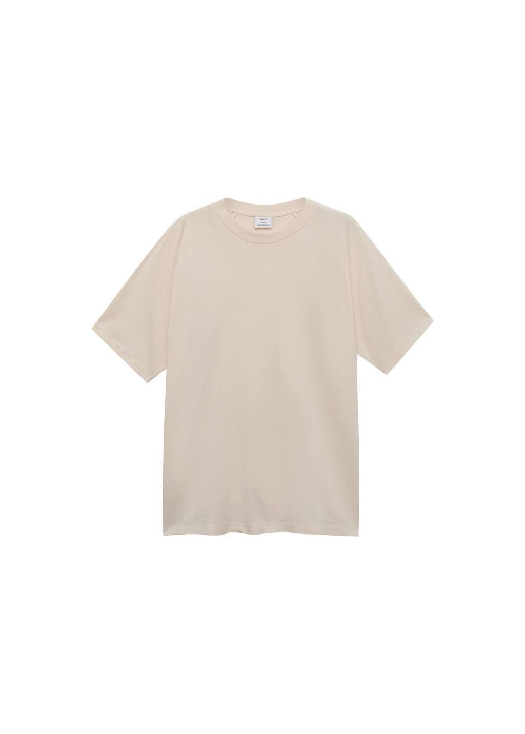 Brown Relaxed-Fit Cotton-Linen T-Shirt, Light Pastel Brown, large image number 4