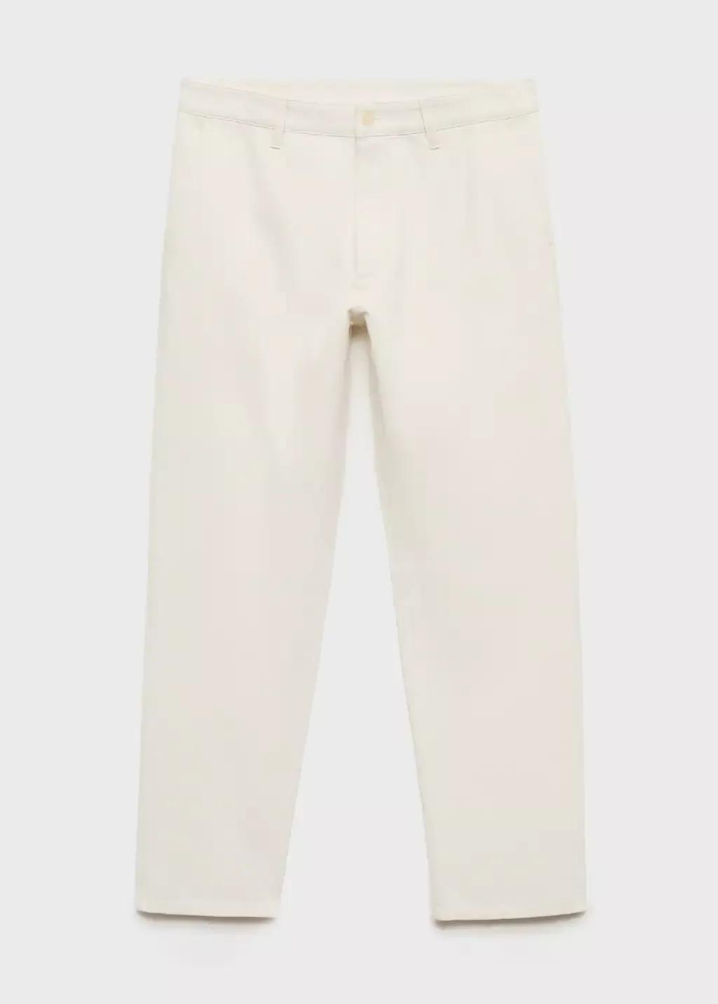 NATURAL WHITE Regular-fit jeans made from a cotton-linen blend, Natural White, medium