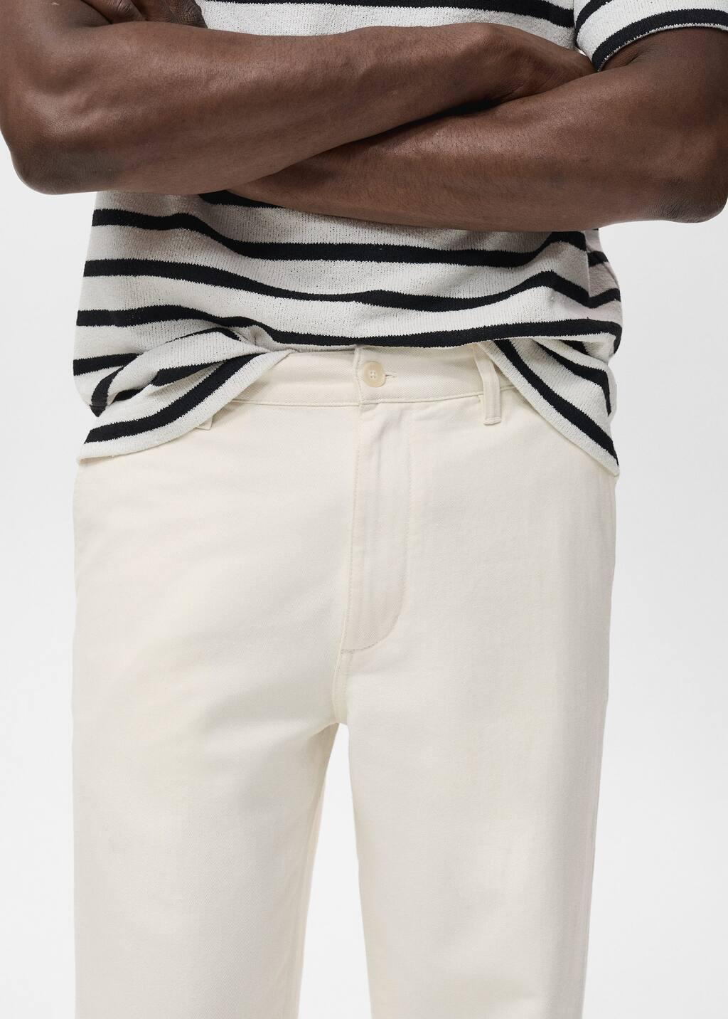 NATURAL WHITE Regular-fit jeans made from a cotton-linen blend, Natural White, large image number 2
