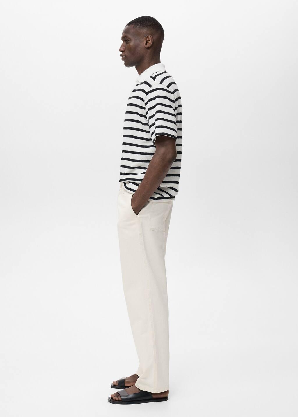 NATURAL WHITE Regular-fit jeans made from a cotton-linen blend, Natural White, large image number 3