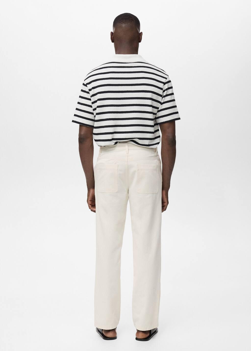 NATURAL WHITE Regular-fit jeans made from a cotton-linen blend, Natural White, large image number 6