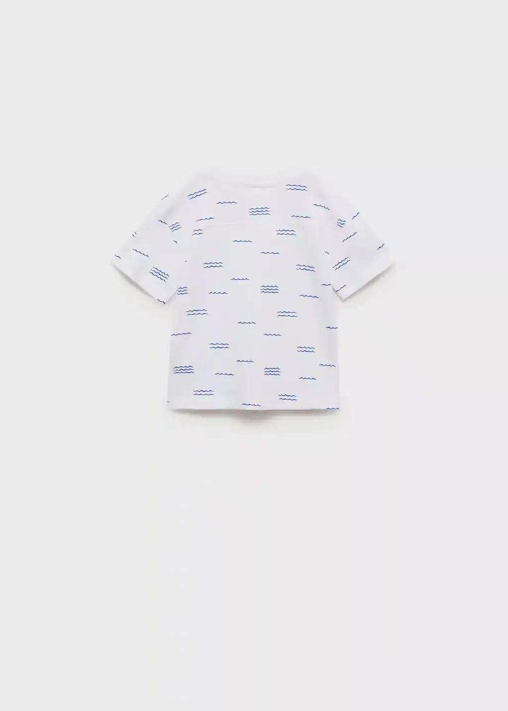 White Short-Sleeved Printed T-Shirt, Baby Boy, White, medium