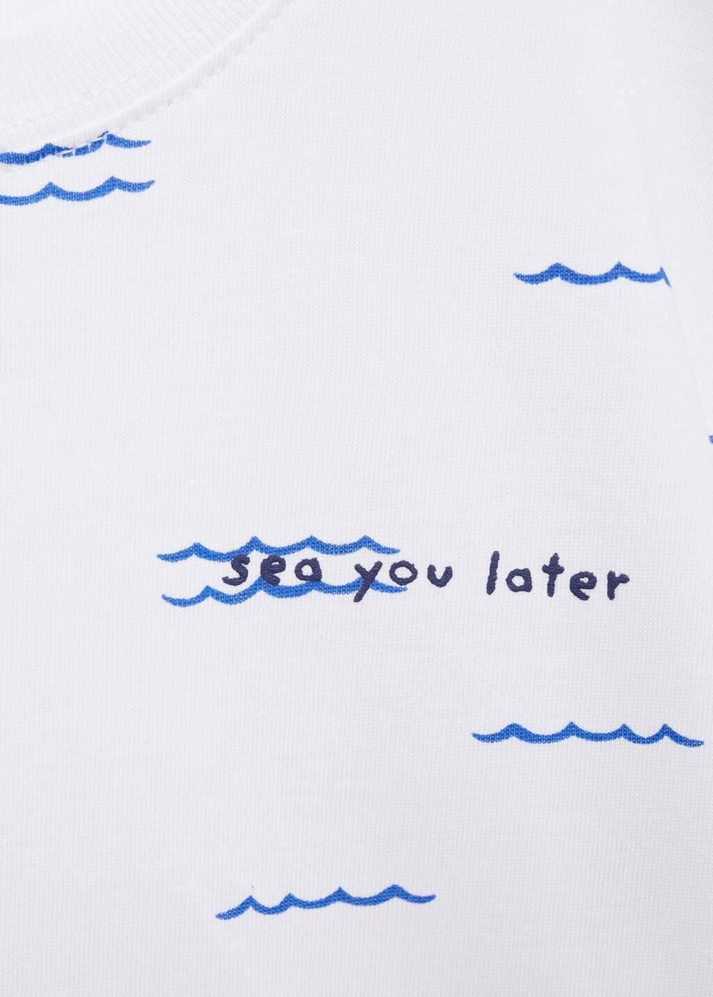 White Short-Sleeved Printed T-Shirt, Baby Boy, White, medium