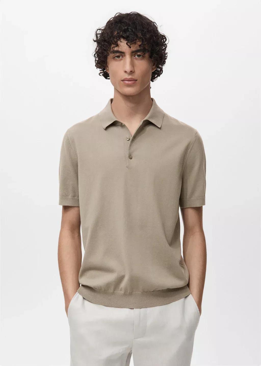 Green Cotton Fine-Knit Polo Shirt, , large image number 0