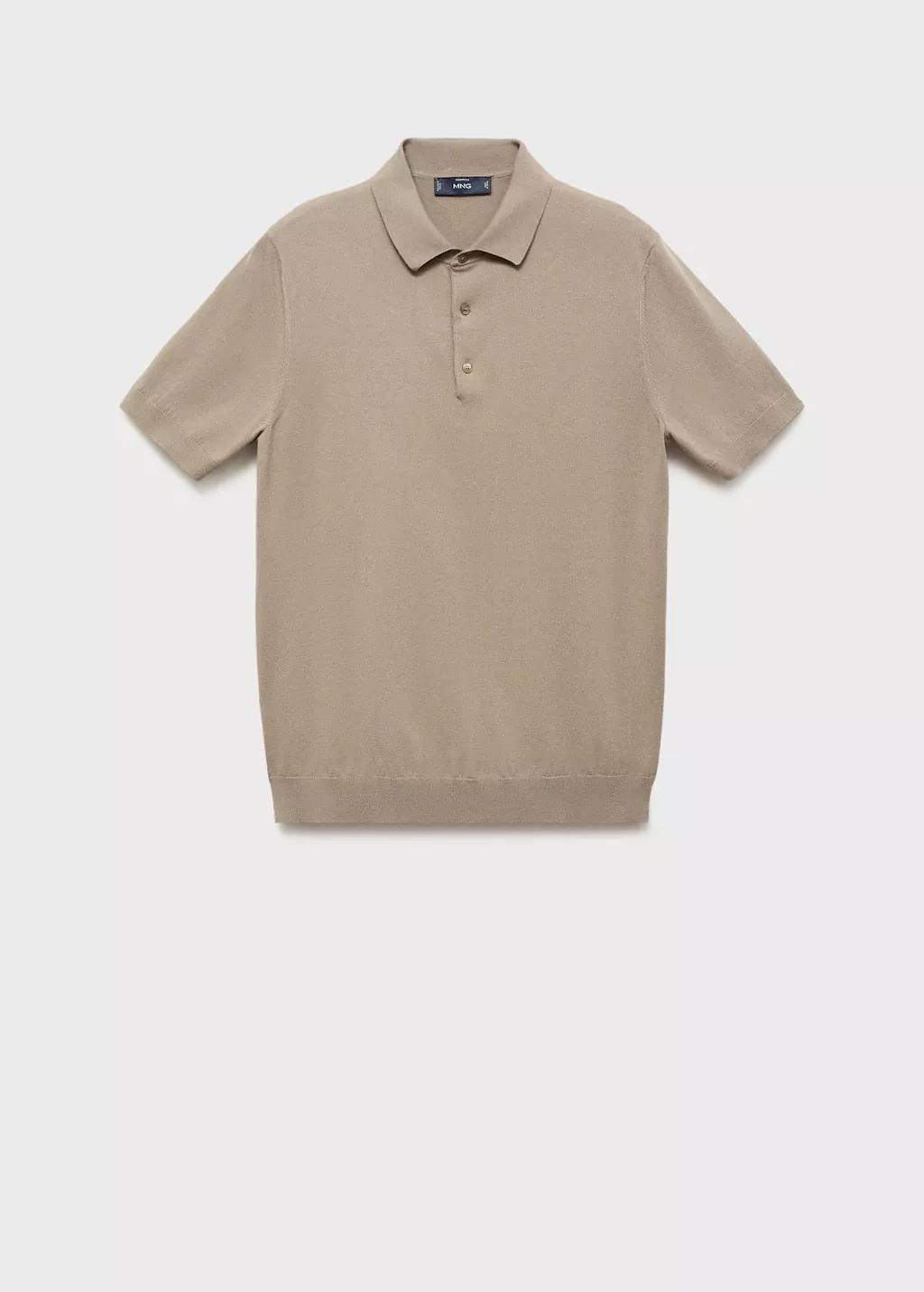 Green Cotton Fine-Knit Polo Shirt, , large image number 3
