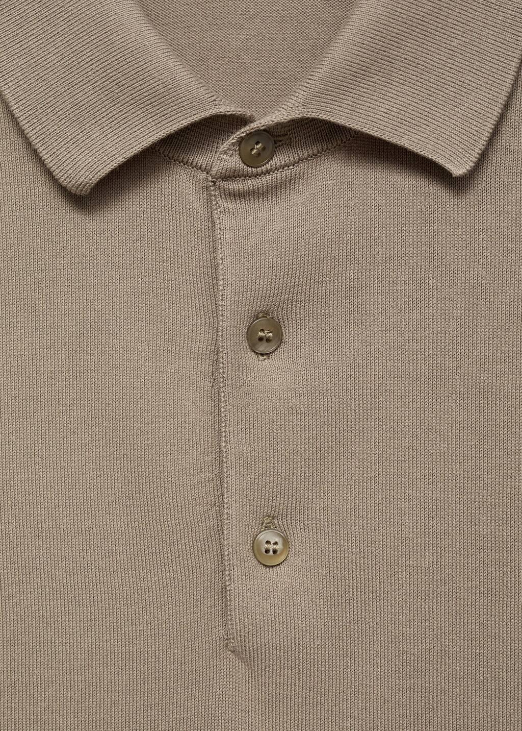 Green Cotton Fine-Knit Polo Shirt, , large image number 4