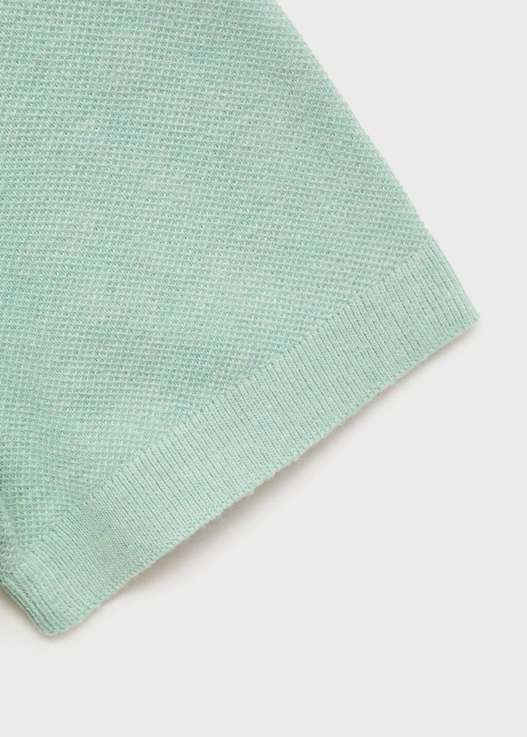 Green Fine-Knit Cotton Polo Shirt, , large image number 4