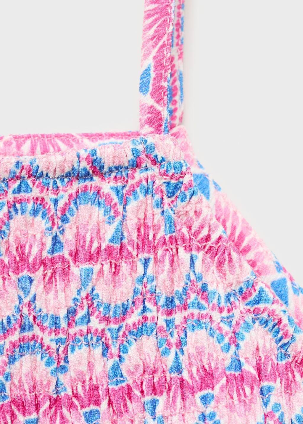Pink Print Ruched Top, Kids Girls, , large image number 2