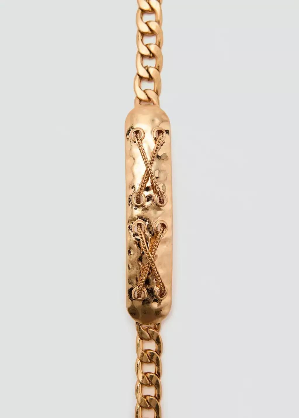 Gold Metal Chain Belt, Gold, large image number 1