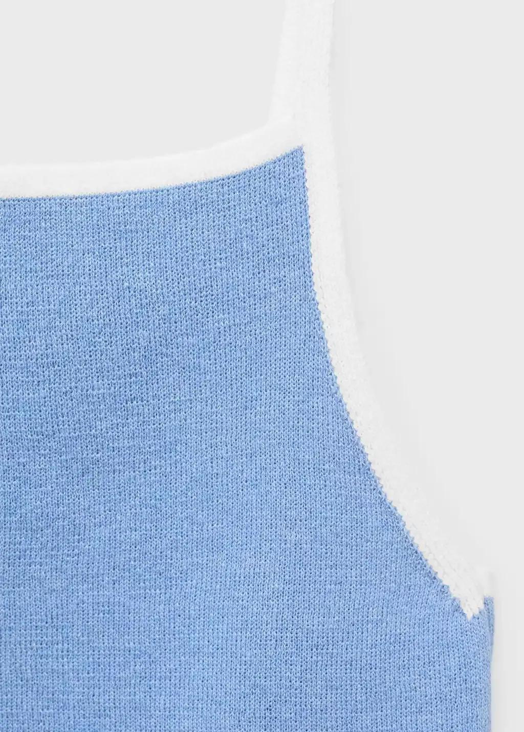 Blue Knitted Top With Contrasting Trim, , large image number 5