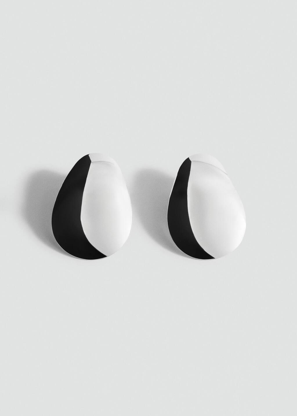 SILVER Maxi oval design earrings, Silver, large image number 2