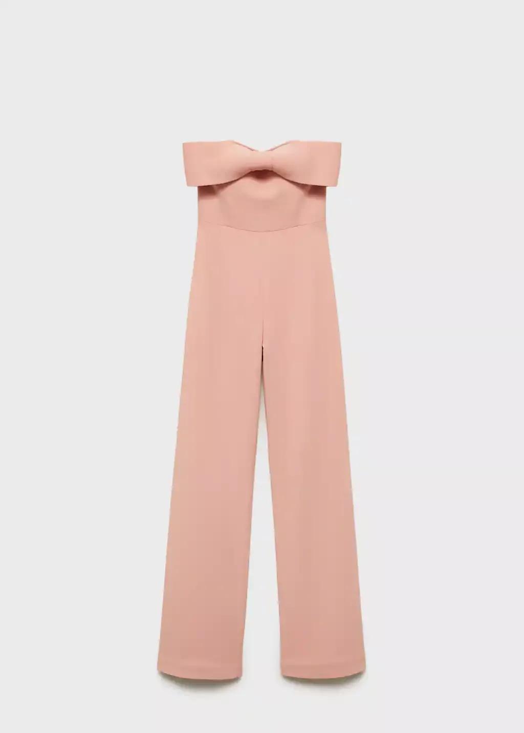 Pink Strapless Jumpsuit With Bow Neckline, , large image number 0