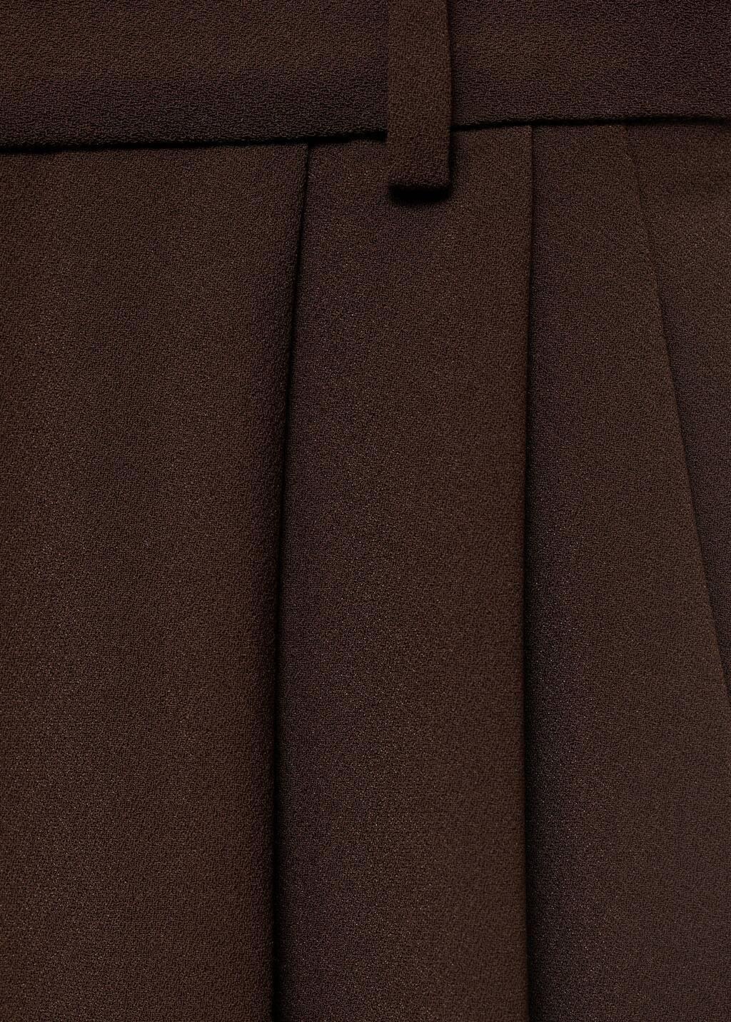 DARK BROWN Pleat detail trousers, , large image number 5