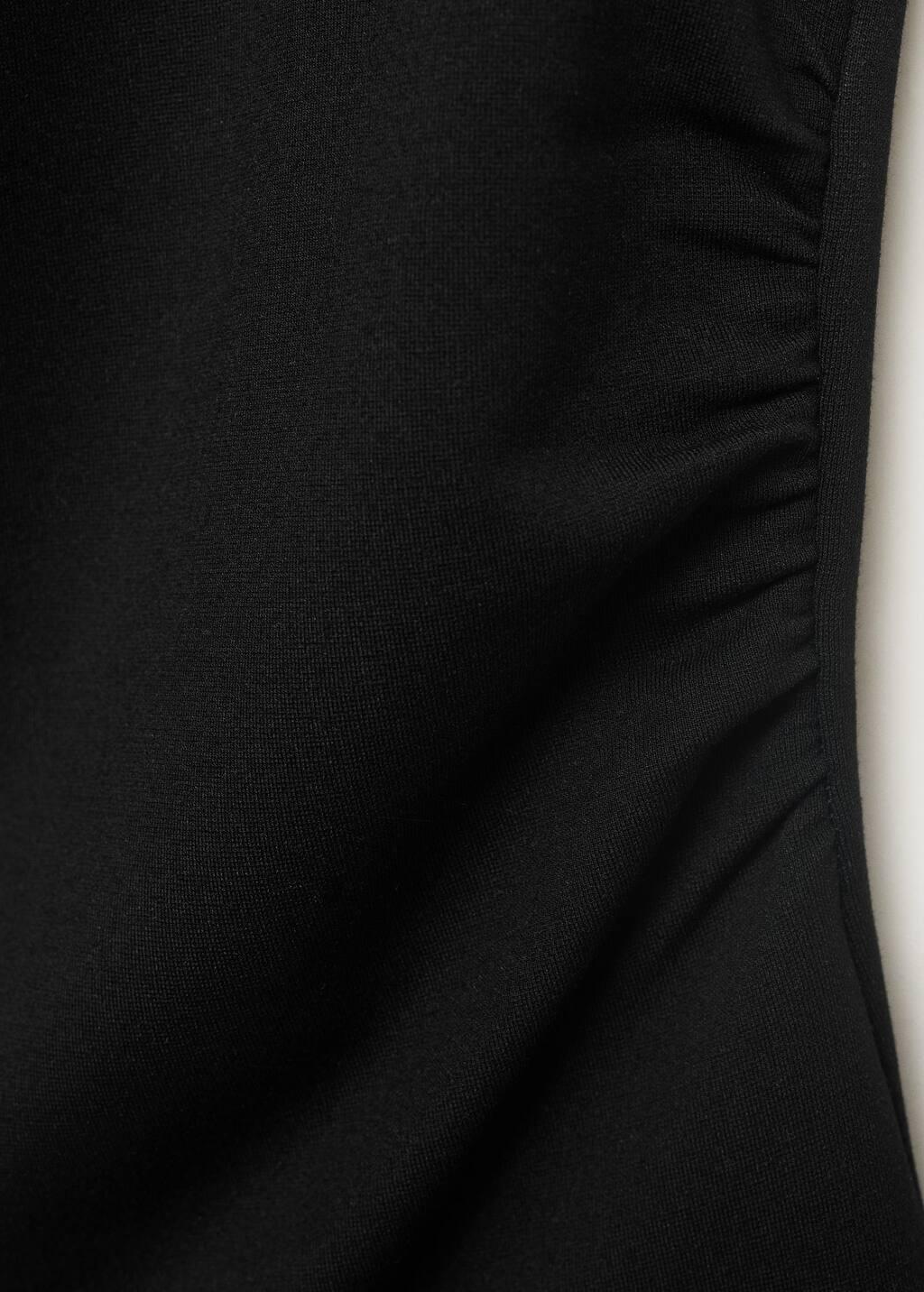 Black Asymmetrical Draped Top, , large image number 4
