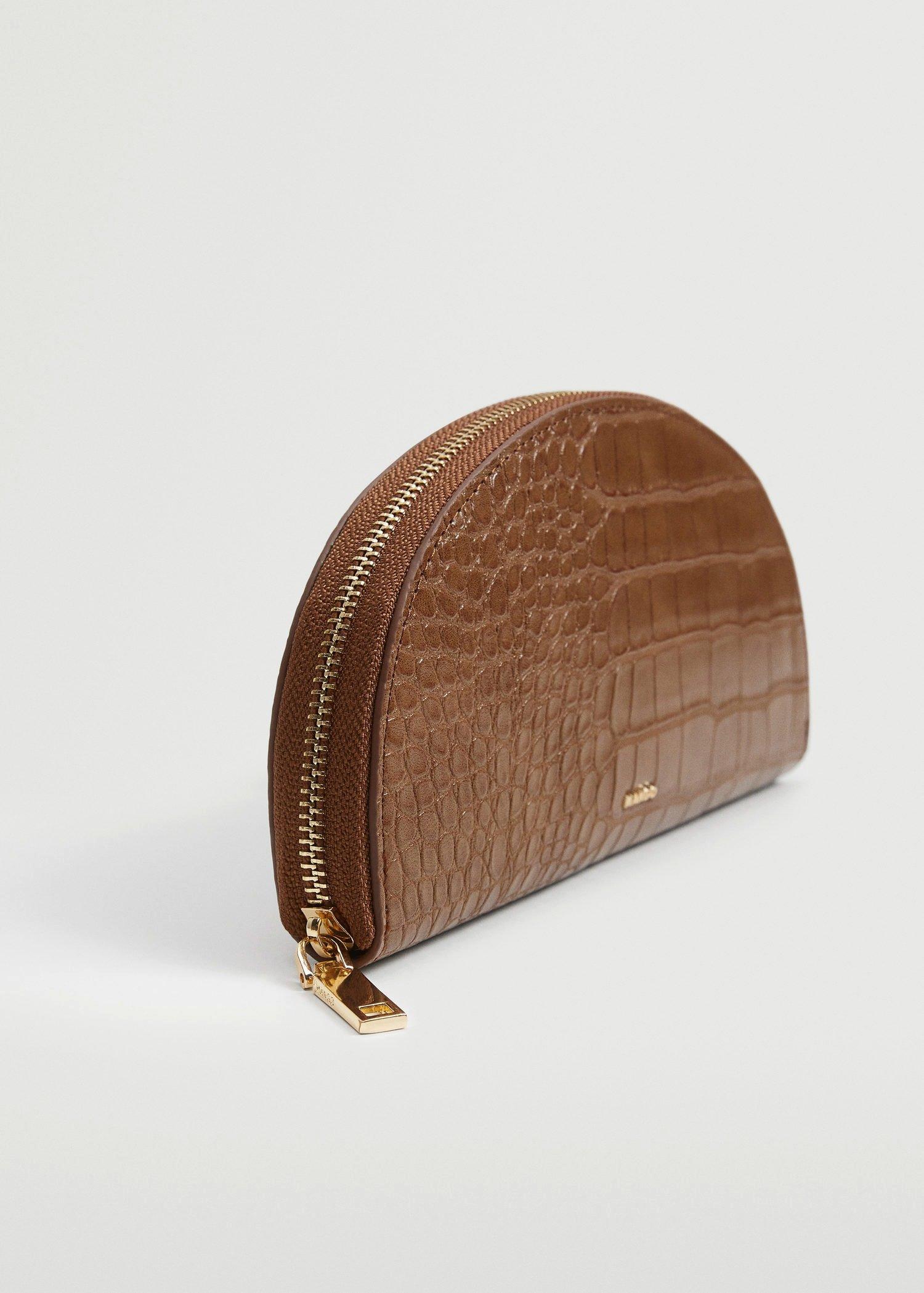 Medium Brown Croc-Effect Wallet, Women, , large image number 0