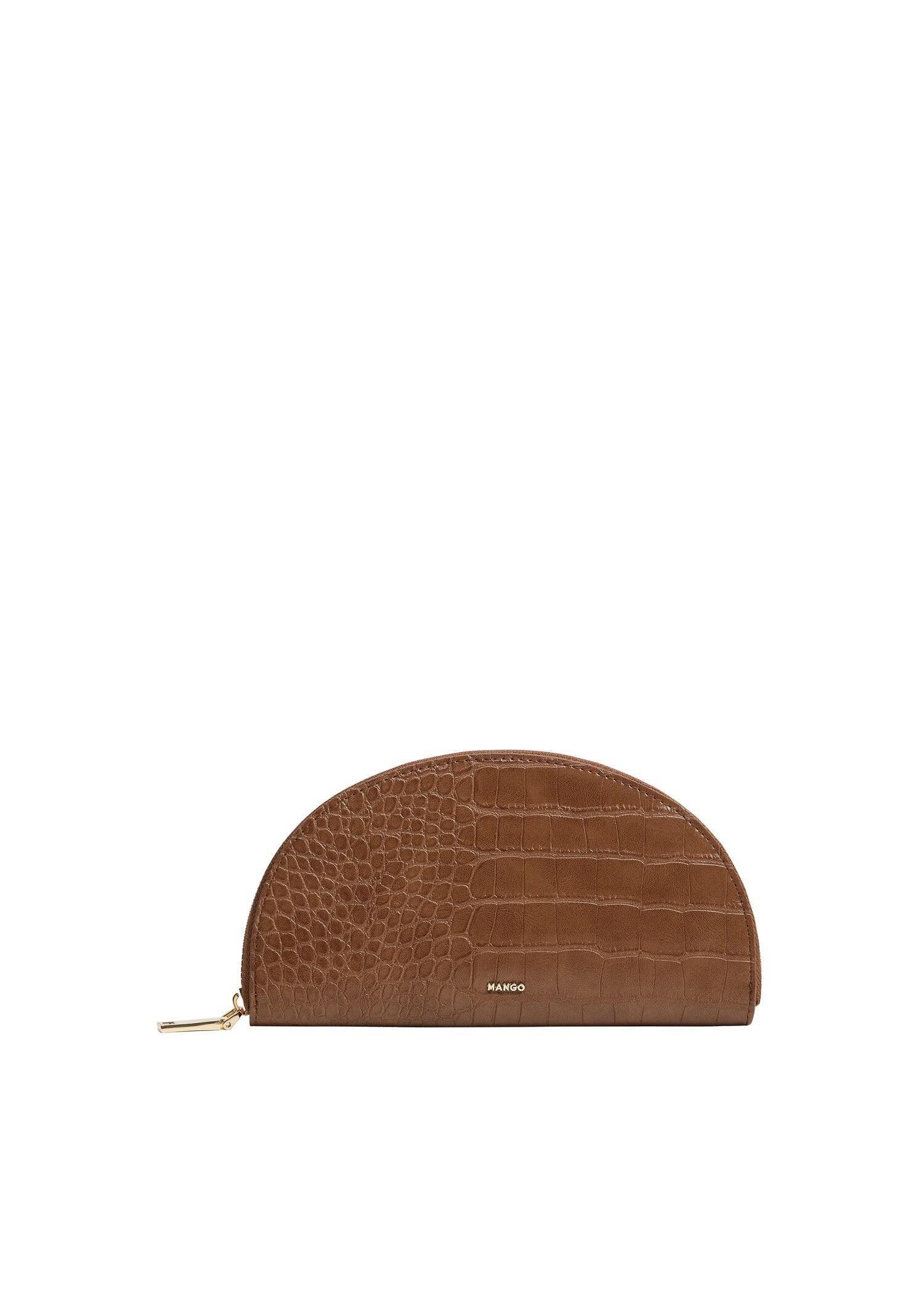 Medium Brown Croc-Effect Wallet, Women, , large image number 1
