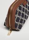 Mango - Navy Embroidered Chains Toiletry Bag, Women