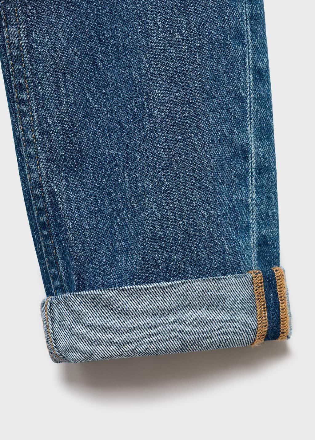 Blue Turned-Up Straight Jeans, Kids Boys, , large image number 3