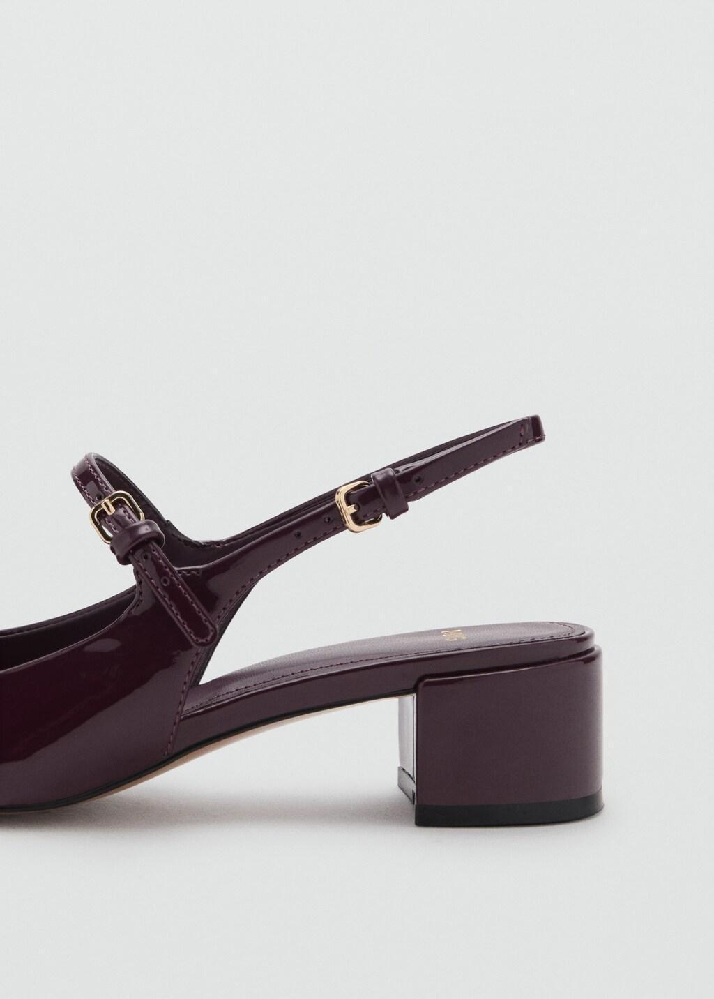 DARK RED Patent leather-effect block-heel shoes, , large image number 0