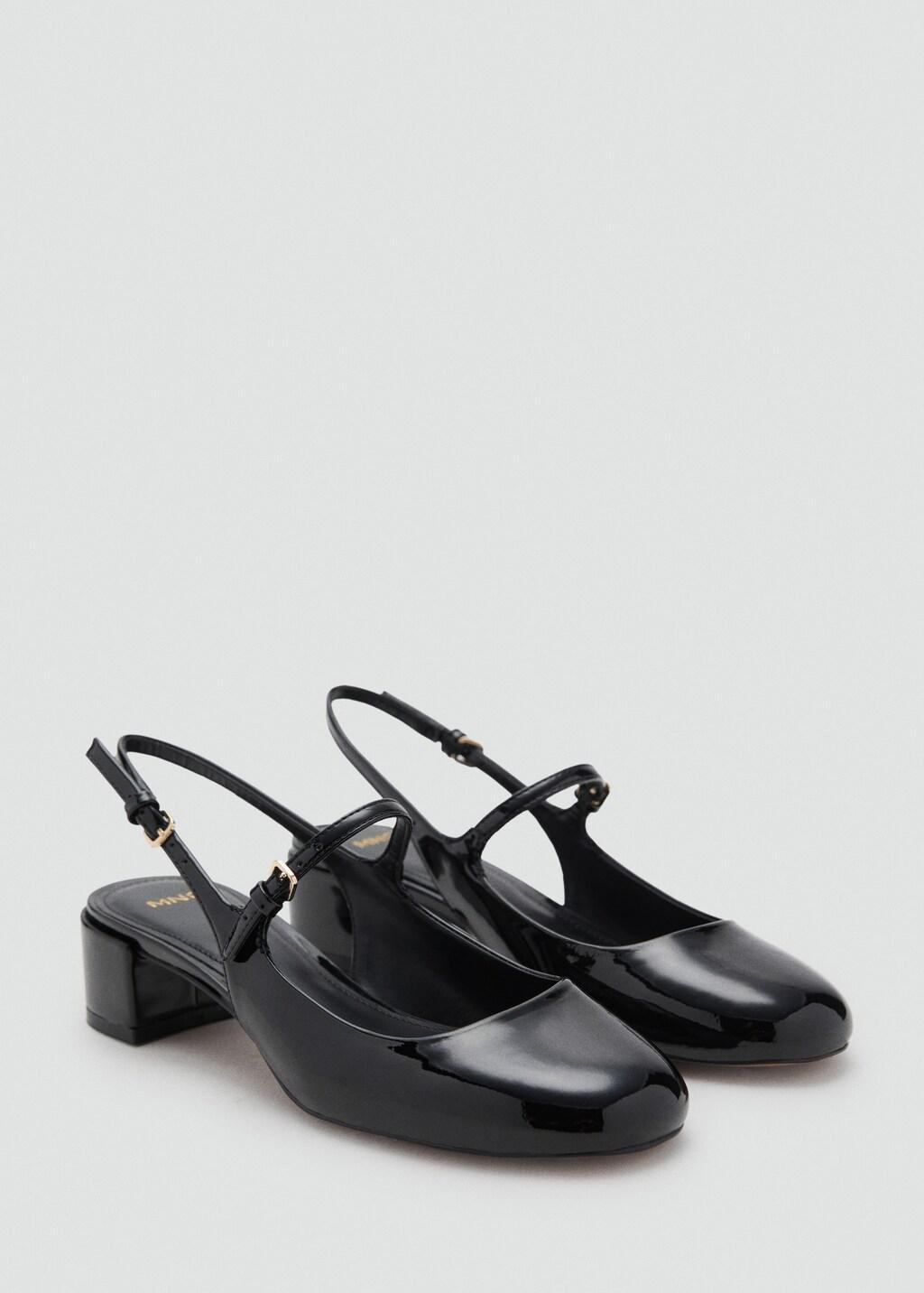 BLACK Patent leather-effect block-heel shoes, , large image number 1