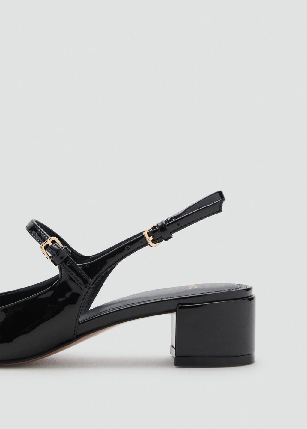 BLACK Patent leather block-heel shoes, Black, medium