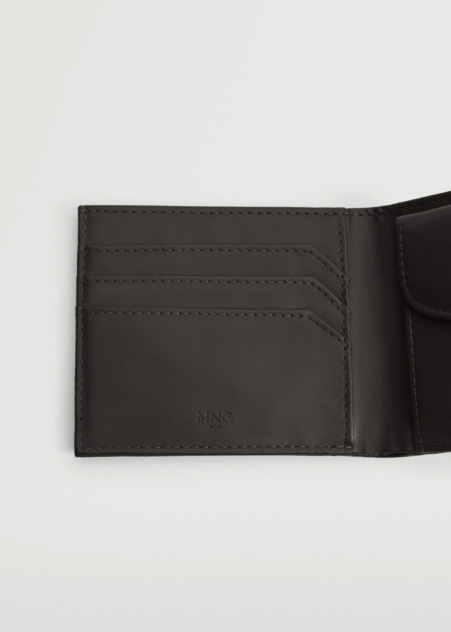 Black Pebbled Wallet, Men, , large image number 2
