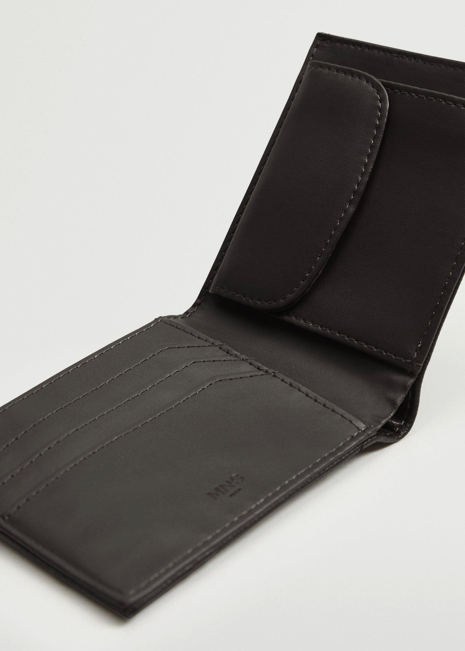 Black Pebbled Wallet, Men, , large image number 3