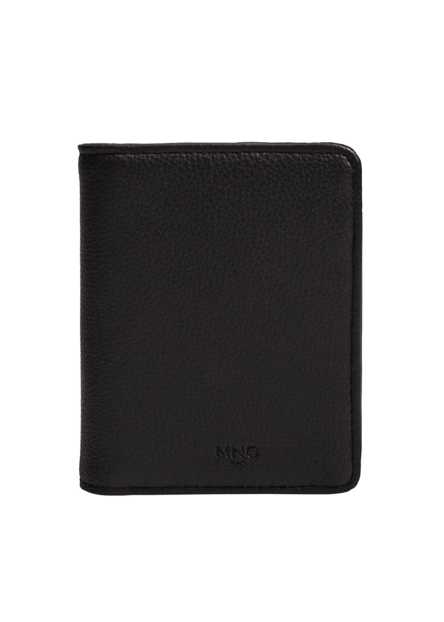 Black Pocket Pebbled Wallet, Men, , large image number 0