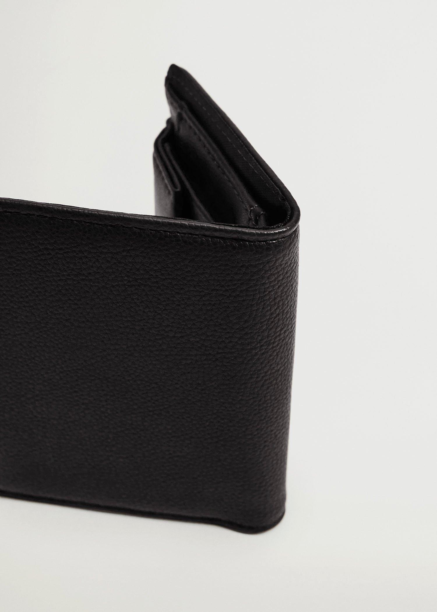 Black Pocket Pebbled Wallet, Men, , large image number 2