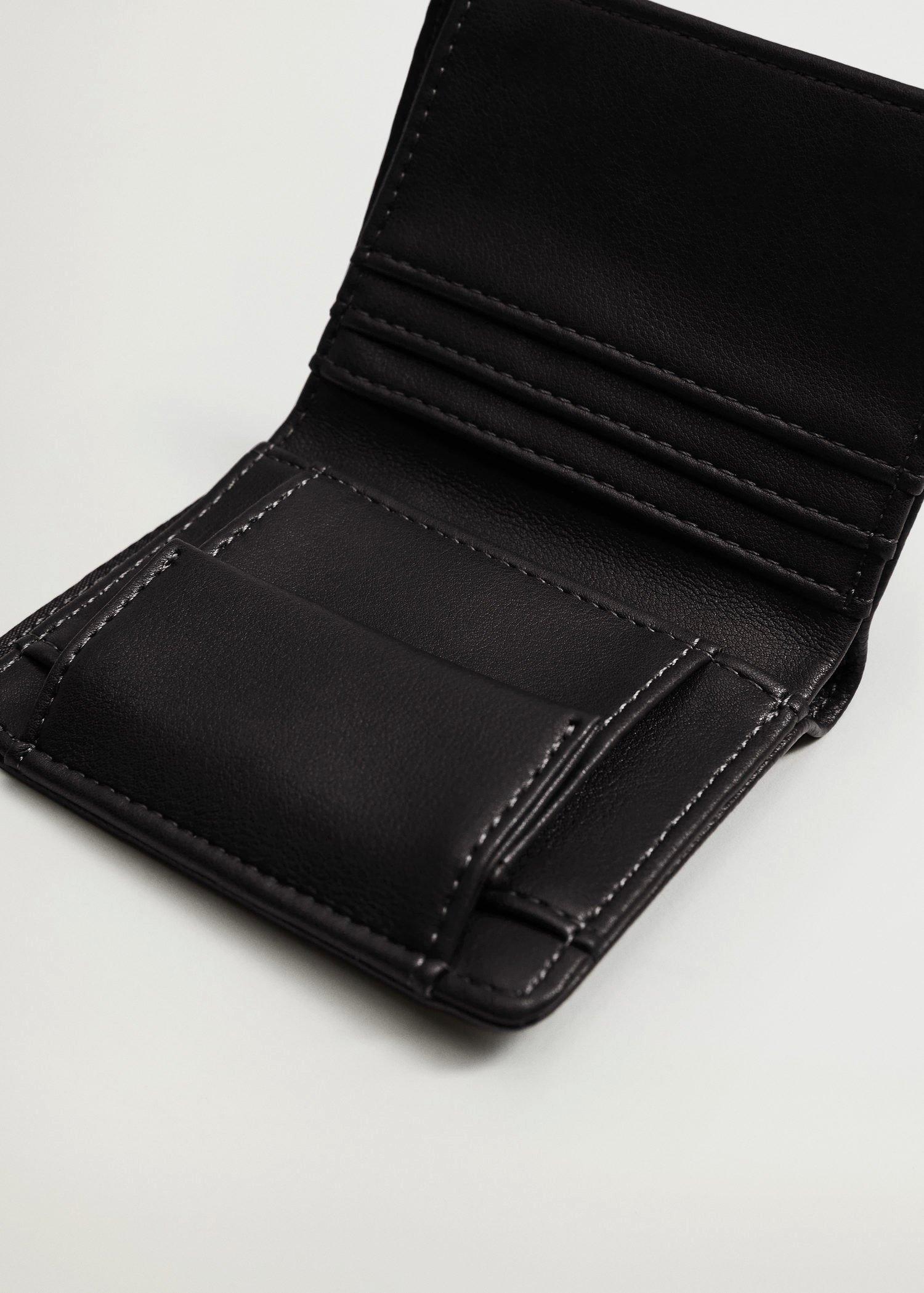 Black Pocket Pebbled Wallet, Men, , large image number 3