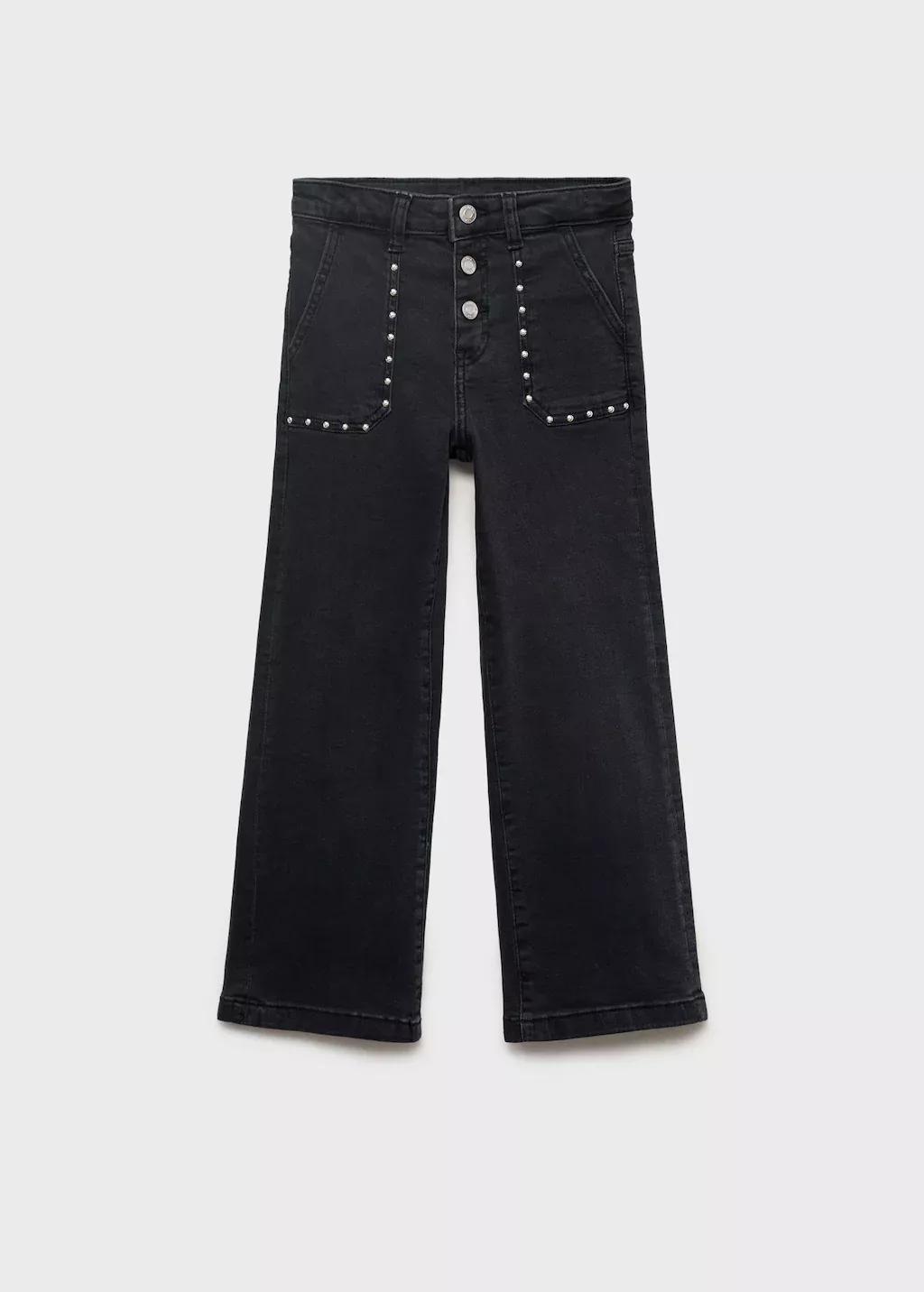 OPEN GREY Straight-fit jeans with studs, Kids Girl, , large image number 0